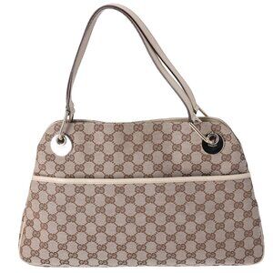 GUCCI GG Eclipse Tote Bag 121023 Beige Cream Jacquard Leather